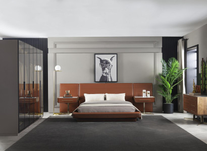 Bedroom Complete Set 5 pieces. Furniture Bed Wardrobe Chest of drawers Bedside tables
